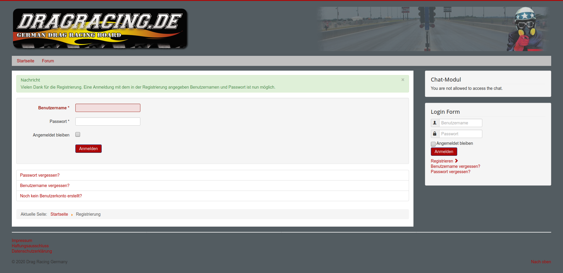 Screenshot 2020 04 11 Drag Racing Germany Registrierung1