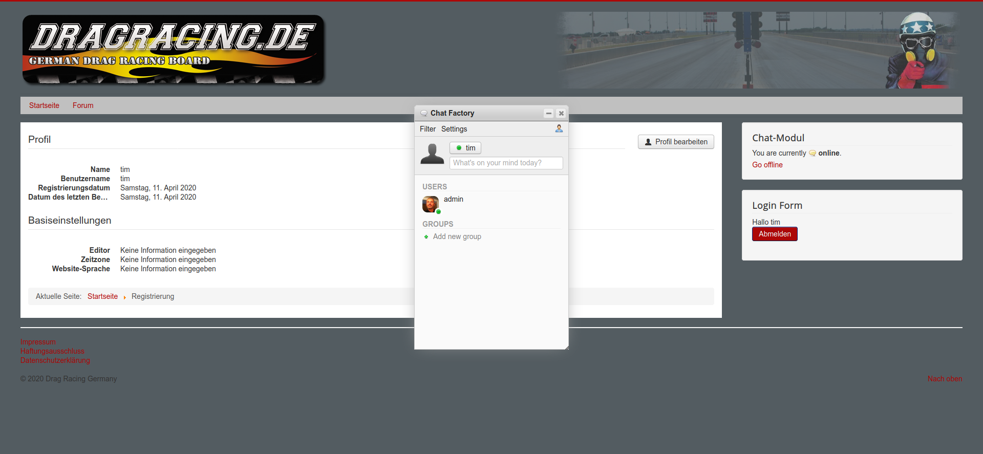 Screenshot 2020 04 11 Drag Racing Germany Registrierung2