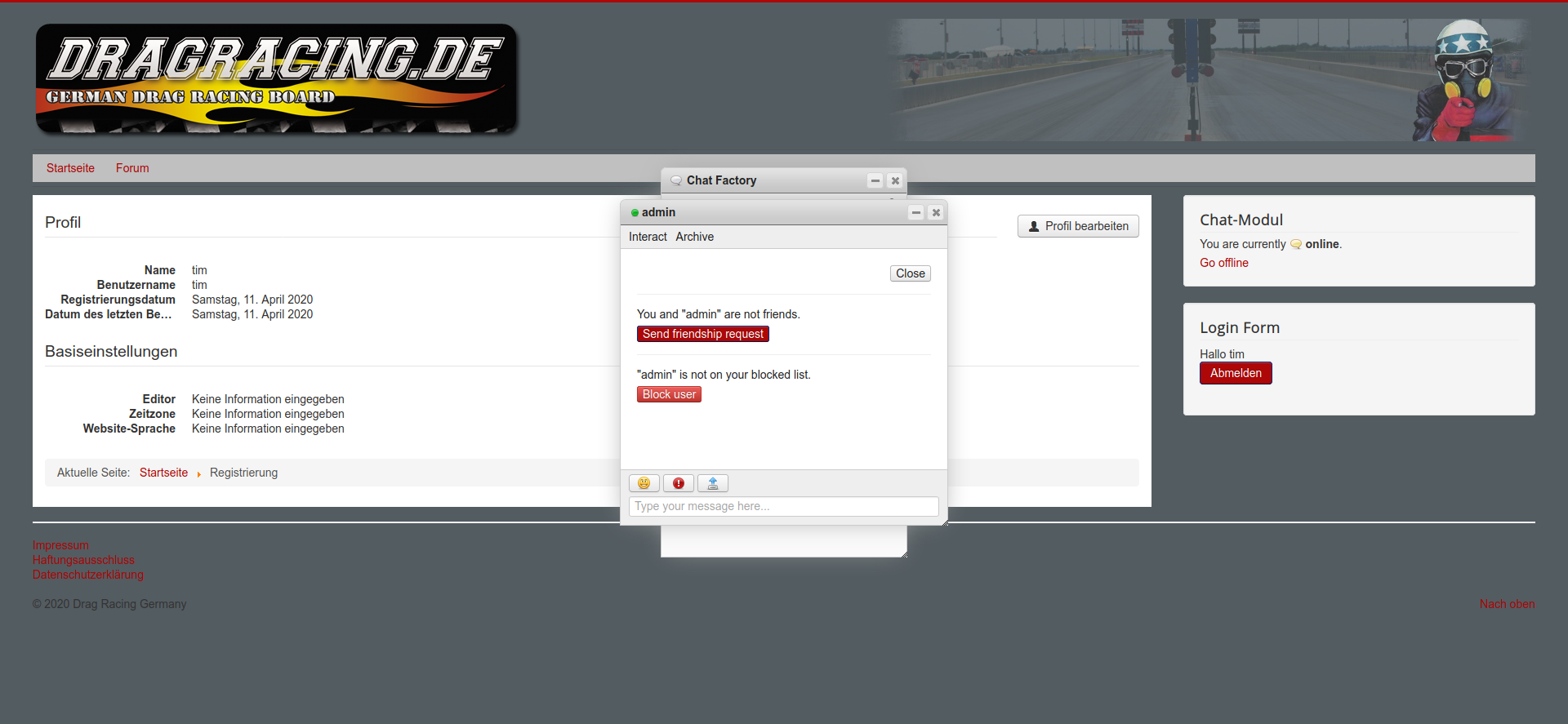 Screenshot 2020 04 11 Drag Racing Germany Registrierung3
